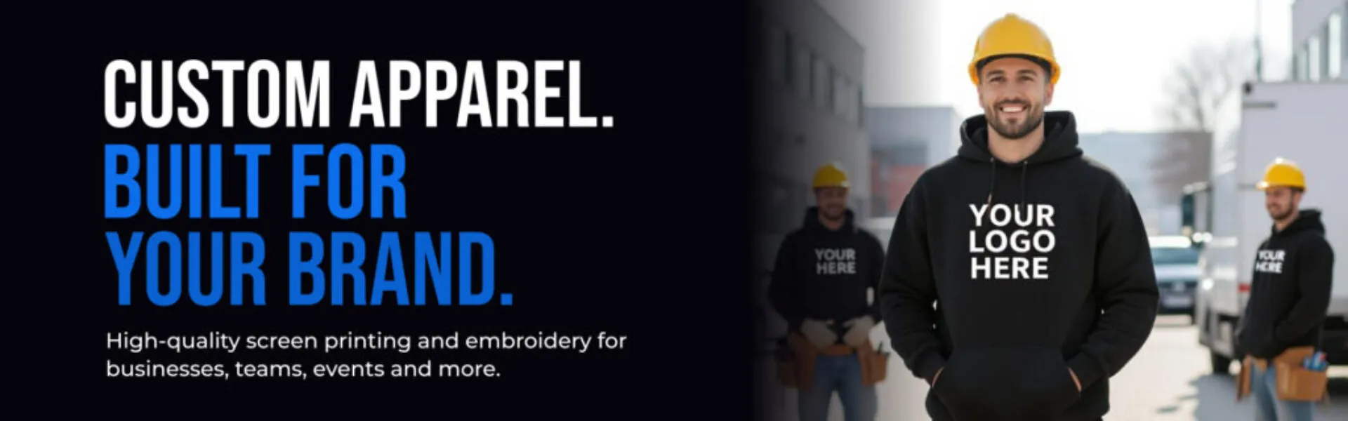 Custom apparel built for your brand – high-quality screen printing and embroidery